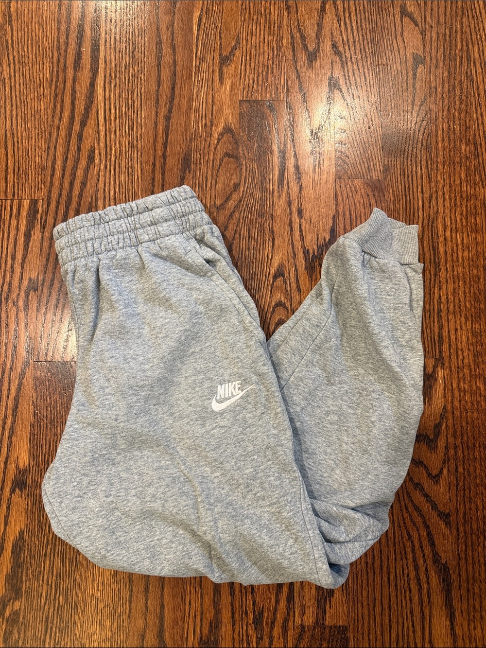 Nike Kids Light Gray Sweatpants with White Logo